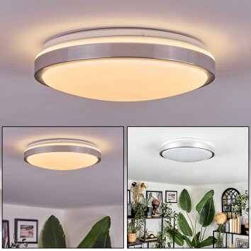 Sapioris Plafonnier LED Nickel mat, Blanc, 1 lumière