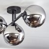 Gastor Plafonnier, Boule lumineuse Chrome, Fumé, 3 lumières