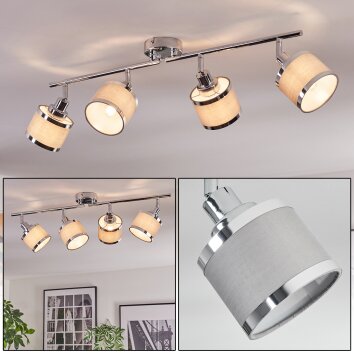 Ailer Plafonnier, Spot de plafond Chrome, 4 lumières