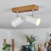 Gesteira Plafonnier, Spot de plafond Chrome, Couleur bois, 2 lumières