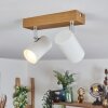 Gesteira Plafonnier, Spot de plafond Chrome, Couleur bois, 2 lumières