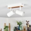 Gesteira Plafonnier, Spot de plafond Couleur bois, Blanc, 2 lumières