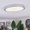 Ciron Plafonnier LED Argenté, 1 lumière, Télécommandes