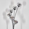 Gastor Lampadaire Chrome, Clair, Fumé, 6 lumières