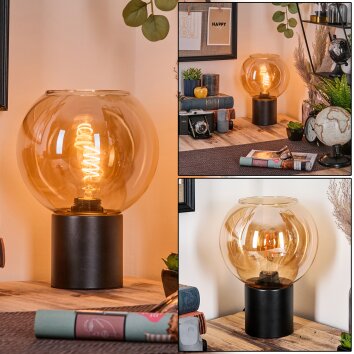 Koyoto Boule lumineuse, Lampe de bureau, Lampe à poser 20 cm Ambre, 1 lumière