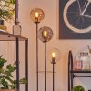 Gastor Lampadaire 25 cm Bois foncé, Noir, 3 lumières