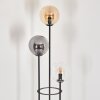 Gastor Lampadaire 25 cm Bois foncé, Noir, 3 lumières