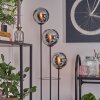 Gastor Lampadaire 30 cm Bois foncé, Noir, 3 lumières