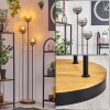 Koyoto Lampadaire 30 cm Bois foncé, Noir, 3 lumières