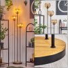 Koyoto Lampadaire 30 cm Bois foncé, Noir, 3 lumières