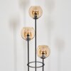 Koyoto Lampadaire 30 cm Bois foncé, Noir, 3 lumières