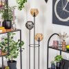 Koyoto Lampadaire 30 cm Bois foncé, Noir, 3 lumières