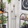 Gastor Lampadaire 30 cm Bois foncé, Noir, 3 lumières