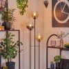 Koyoto Lampadaire 25 cm Bois foncé, Noir, 3 lumières