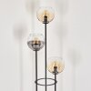 Koyoto Lampadaire 25 cm Bois foncé, Noir, 3 lumières