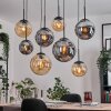 Gastor Suspension, Boule lumineuse, Suspension Ambre, Fumé, 8 lumières