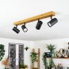 Gesteira Plafonnier, Spot de plafond Couleur bois, Noir, 4 lumières