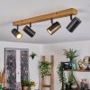 Gesteira Plafonnier, Spot de plafond Couleur bois, Noir, 4 lumières