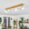 Gesteira Plafonnier, Spot de plafond Chrome, Couleur bois, 4 lumières