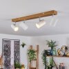 Gesteira Plafonnier, Spot de plafond Chrome, Couleur bois, 4 lumières