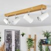 Gesteira Plafonnier, Spot de plafond Chrome, Couleur bois, 4 lumières