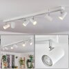 Gesteira Plafonnier, Spot de plafond Chrome, Blanc, 6 lumières