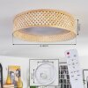 Barroco Plafonnier LED Écru, Blanc, 1 lumière, Télécommandes