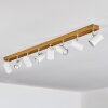 Gesteira Plafonnier, Spot de plafond Chrome, Couleur bois, 8 lumières