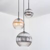 Koyoto Suspension, Boule lumineuse, Suspension, Suspension grappe Ambre, Clair, Fumé, 3 lumières