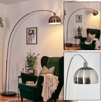 Baloca Lampadaire Nickel mat, Noir, 1 lumière