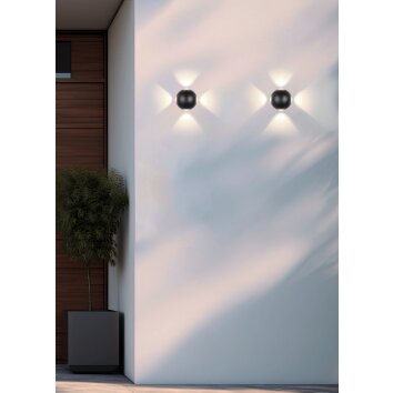 AVISIO Applique murale Luminaires Trio LED Noir, 4 lumières