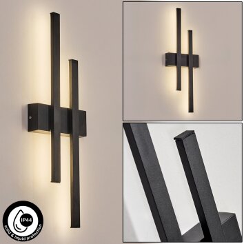 Glara Lampe murale d´extérieur, Applique murale LED Noir, 2 lumières