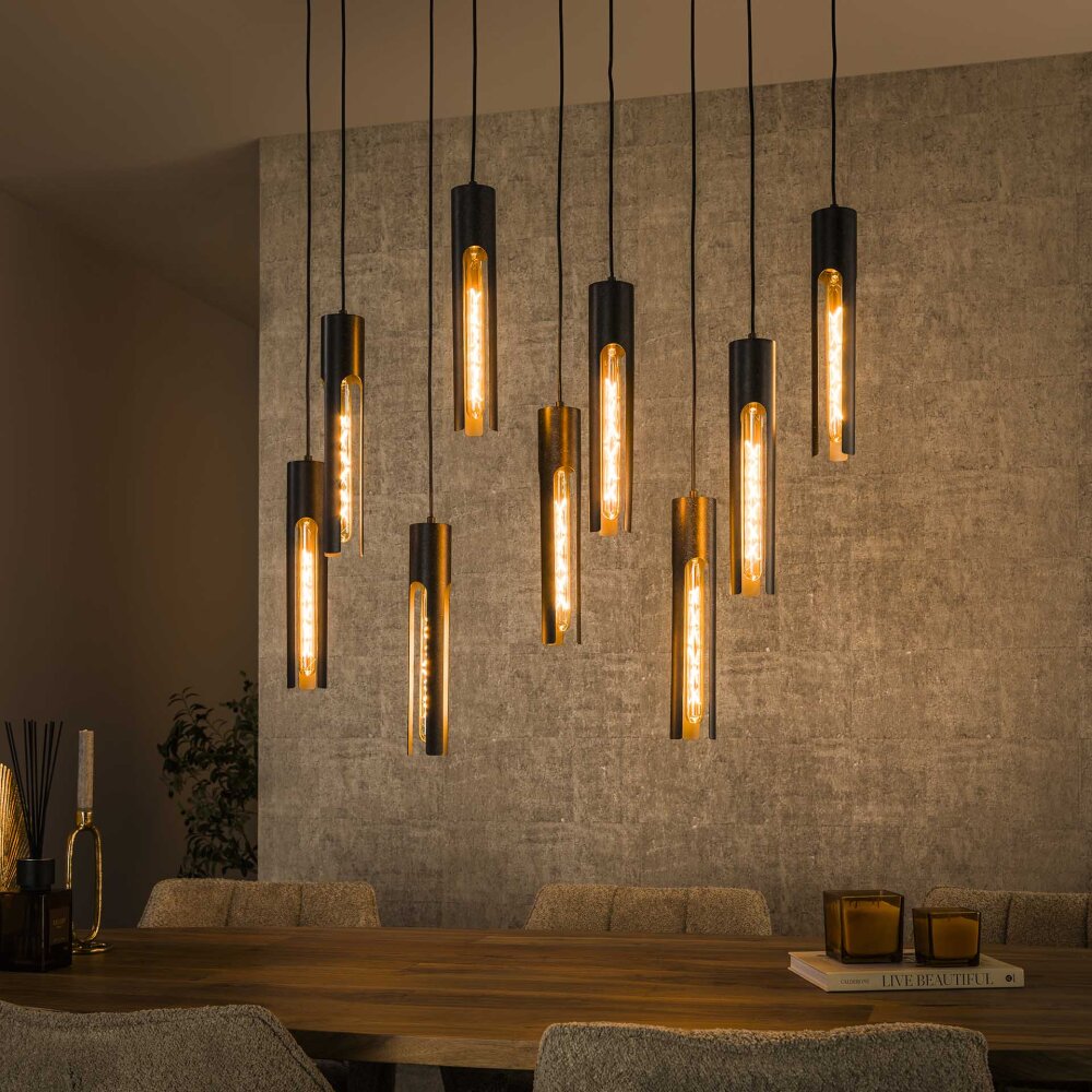 Asila Suspension Noir, 9 lumières main product photo
