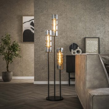 Barel Lampadaire Noir, 3 lumières