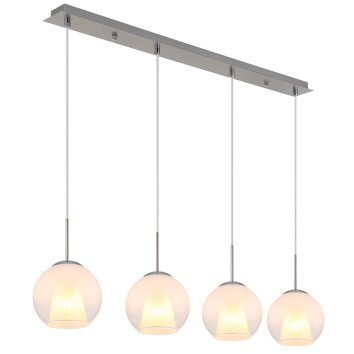 Barry Suspension Luminaires Globo Lighting Chrome, Nickel mat, 4 lumières