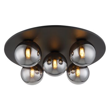 Riha Plafonnier Luminaires Globo Lighting Noir, 5 lumières