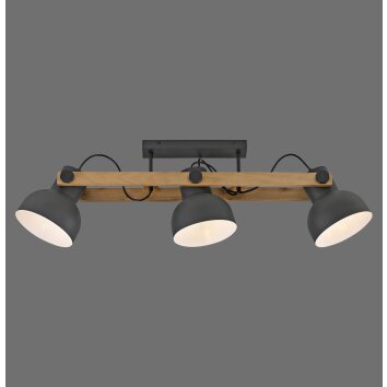 2.0 Plafonnier Luminaires Leuchten Direkt LED Brun, Noir, 3 lumières