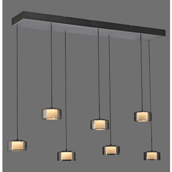 Rika Suspension Luminaires Paul Neuhaus LED Noir, 7 lumières