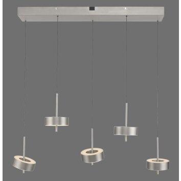 Q-Rotate Suspension Luminaires Paul Neuhaus LED Argenté, 5 lumières