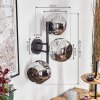 Ripoll Boule lumineuse, Applique murale Chrome, Fumé, 3 lumières