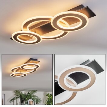 Lidor Plafonnier LED Chrome, Noir, 1 lumière Lidor Plafonnier LED Chrome, Noir, 1 lumière