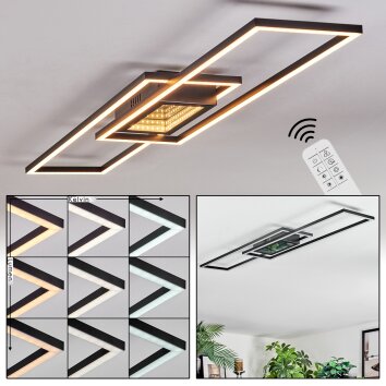 Manor Plafonnier LED Noir, 1 lumière, Télécommandes Manor Plafonnier LED Noir, 1 lumière, Télécommandes