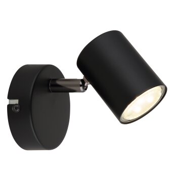 Walters Plafonnier, Spot de plafond, Applique murale, Spot mural Luminaires Globo Lighting Noir, 1 lumière Walters Plafonnier, Spot de plafond, Applique murale, Spot mural Luminaires Globo Lighting Noir, 1 lumière