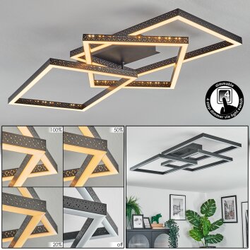 Brilo Plafonnier LED Noir, 1 lumière Brilo Plafonnier LED Noir, 1 lumière