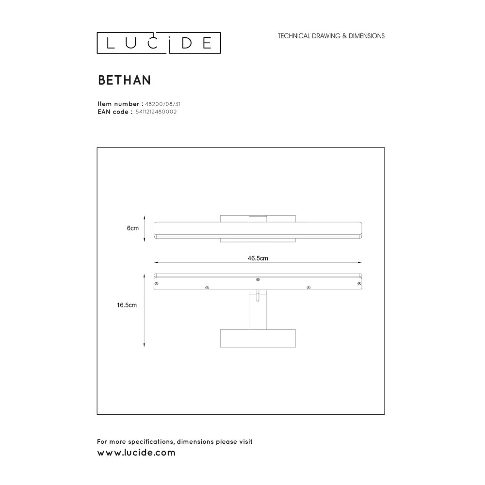 Lampe pour miroir Lucide BETHAN LED Blanc 48200/12/31